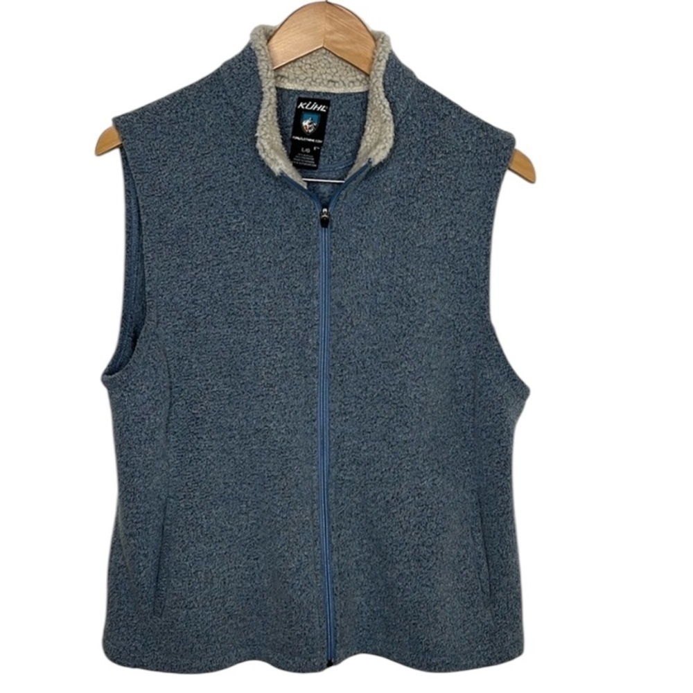 Kuhl Blue Alfpaca Fleece Full Zip Vest Women Size Large